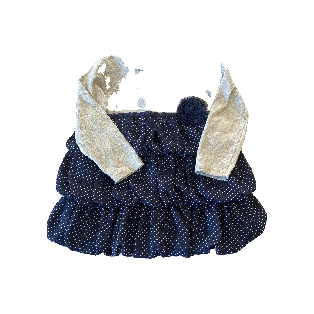 FAO Girls Grey | Navy Blue Dress Size: 18 months Grey | Navy Blue