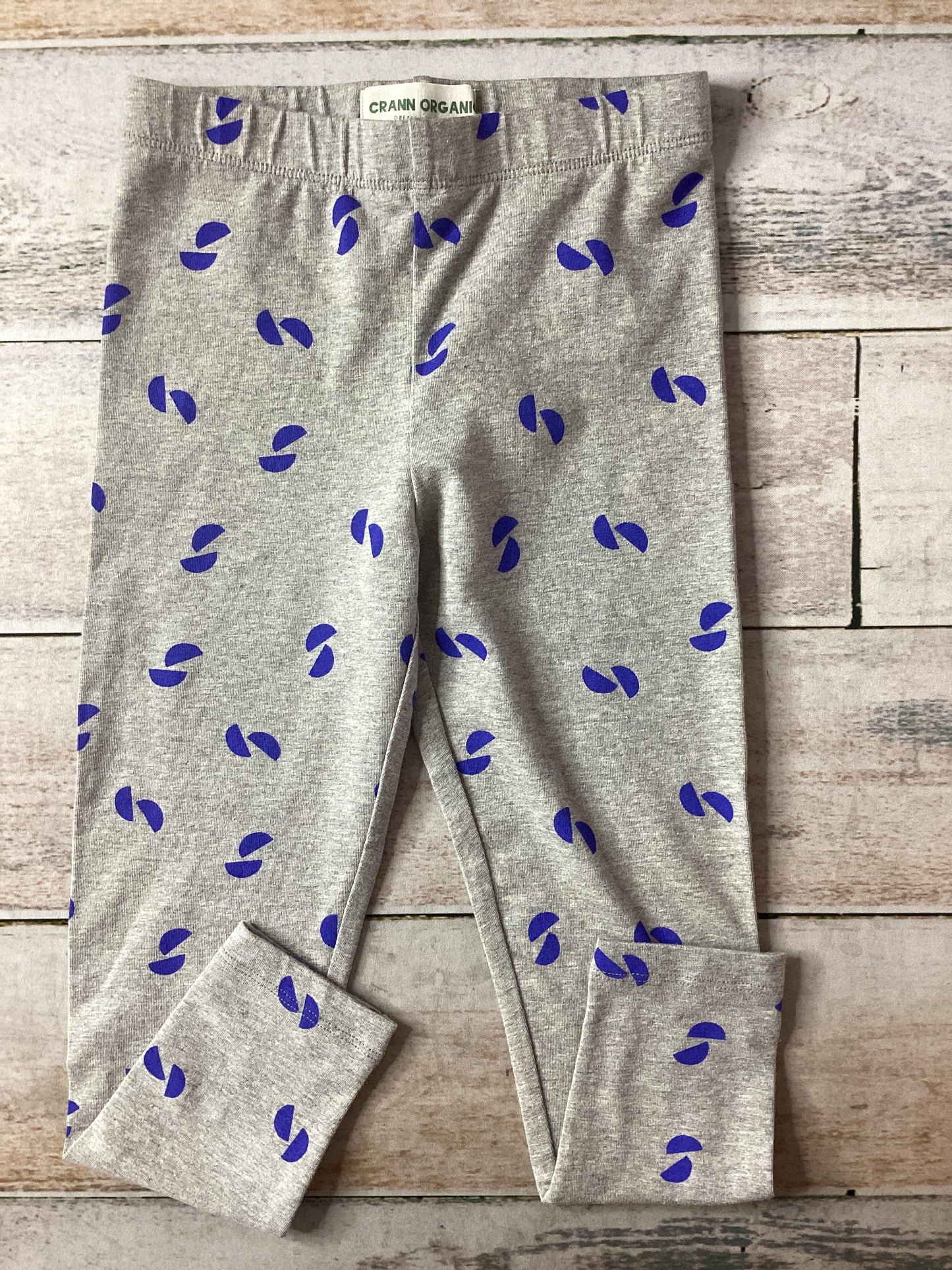 Crann Organic Girls Grey | Navy Blue Leggings Size: 4T Grey | Navy Blue