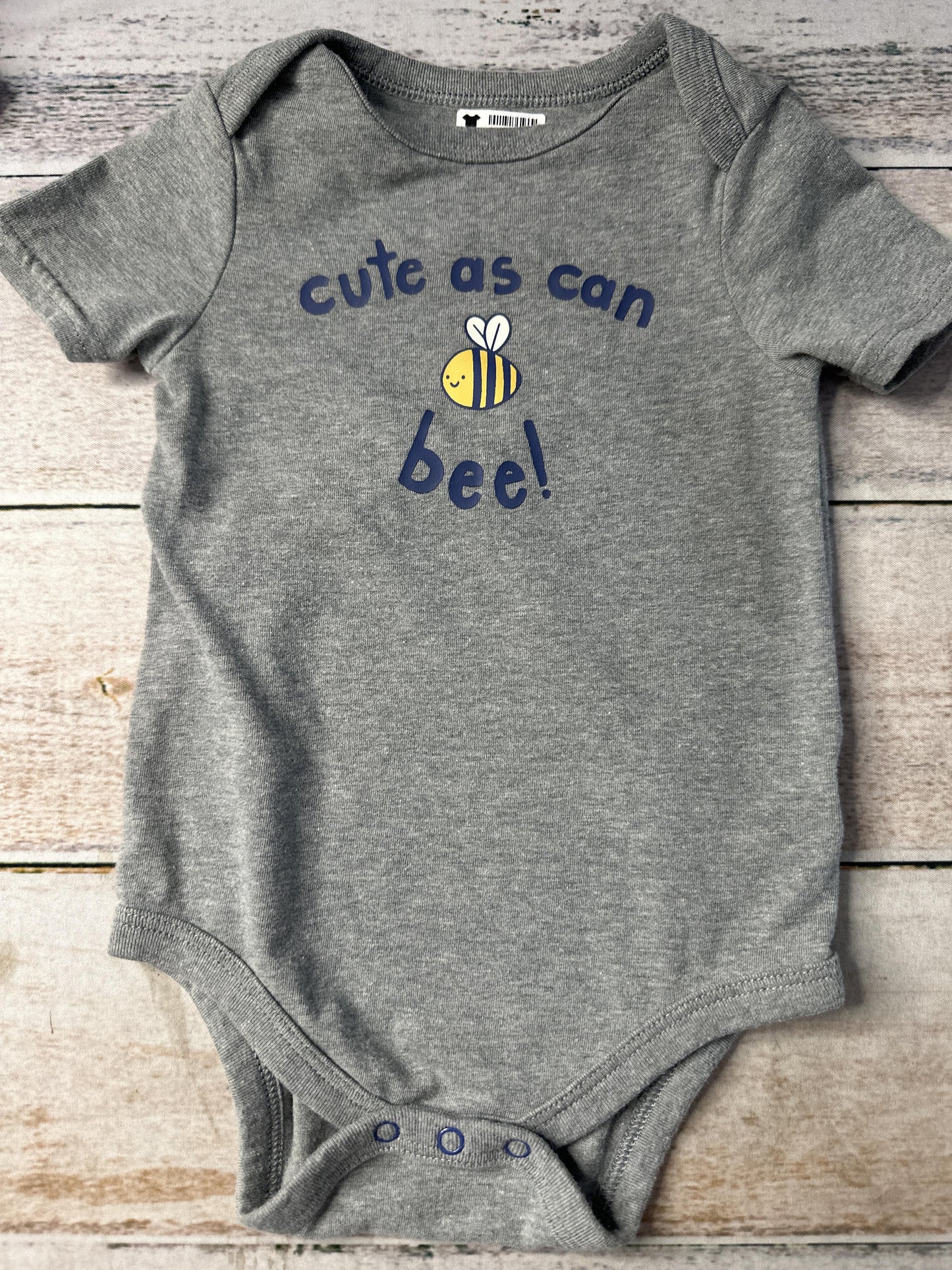 Cat & Jack Unisex Grey | Navy Blue Onesie Size: 6-9 months Grey | Navy Blue