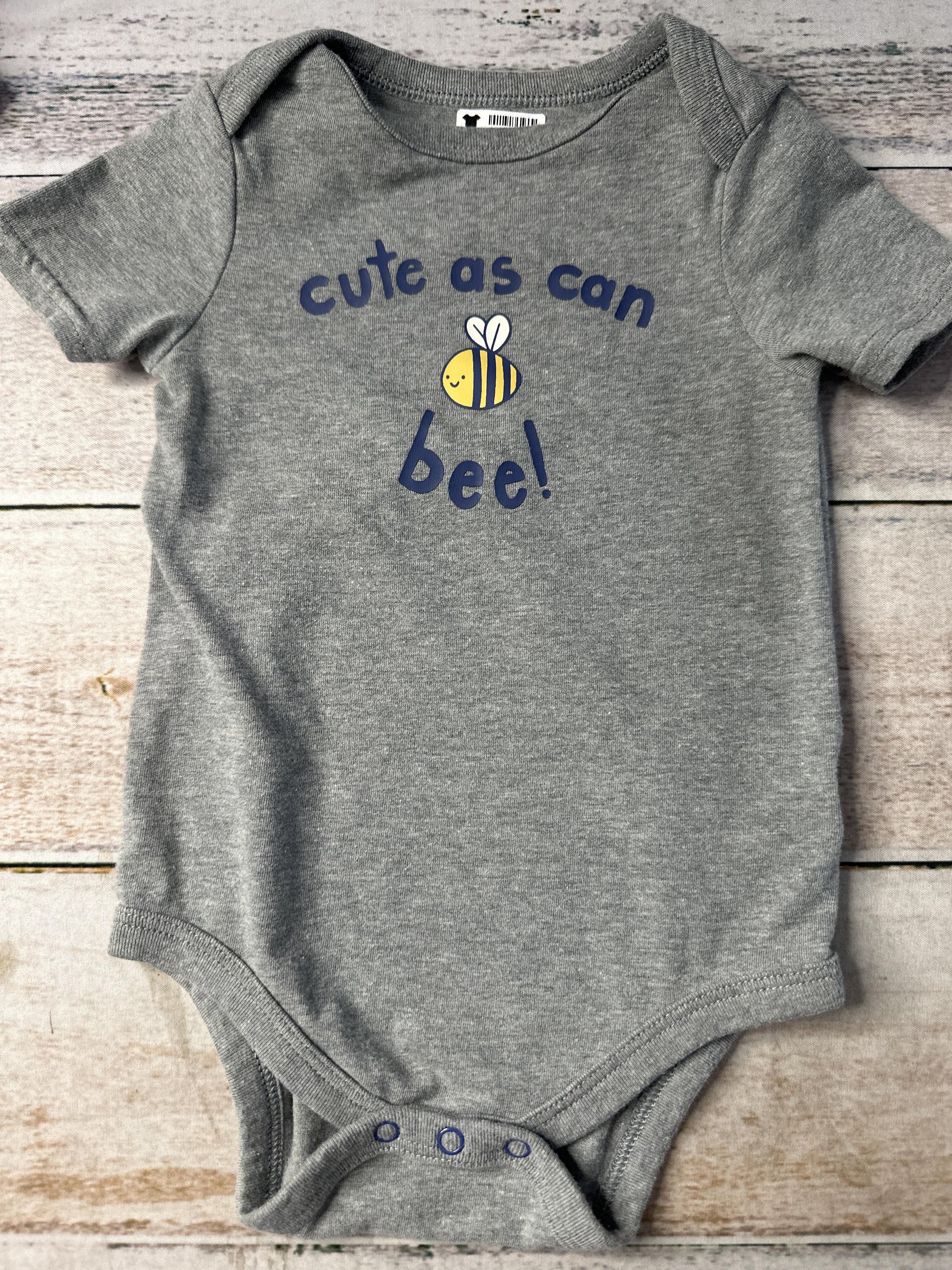 Cat & Jack Unisex Grey | Navy Blue Onesie Size: 6-9 months Grey | Navy Blue