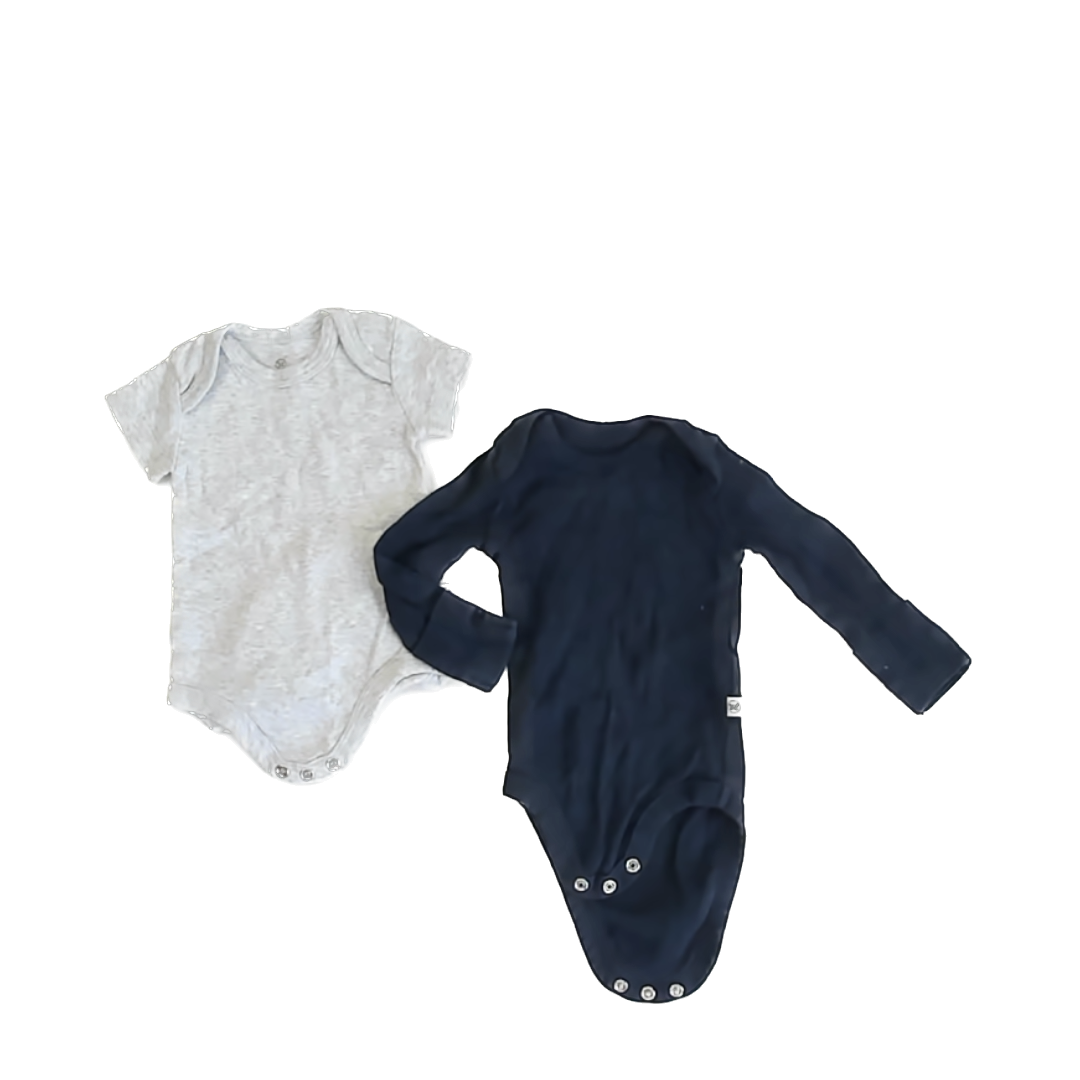 Honest Baby Clothing Boys Grey | Navy Onesie Size: Newborn Grey | Navy