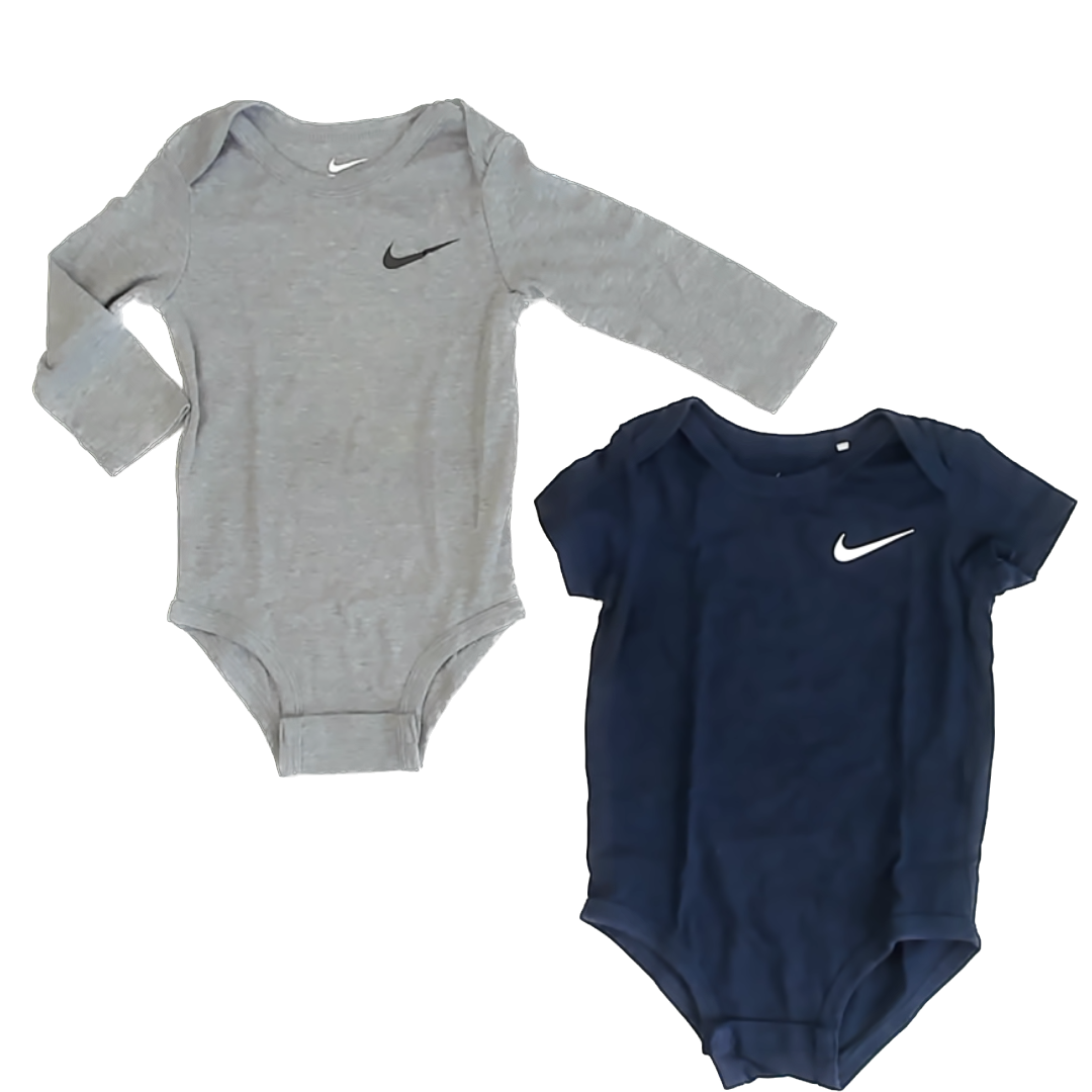 Nike Boys Grey | Navy Onesie Size: 18 Months Grey | Navy