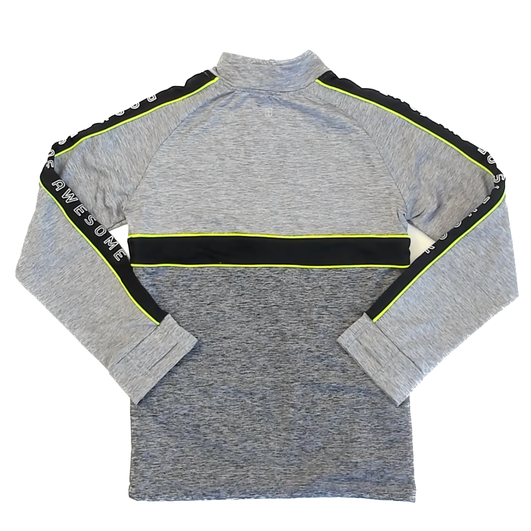 Rockets Of Awesome Boys Grey | Neon Green Edge Stripes Sweater Size: 12 Years Grey | Neon Green Edge Stripes