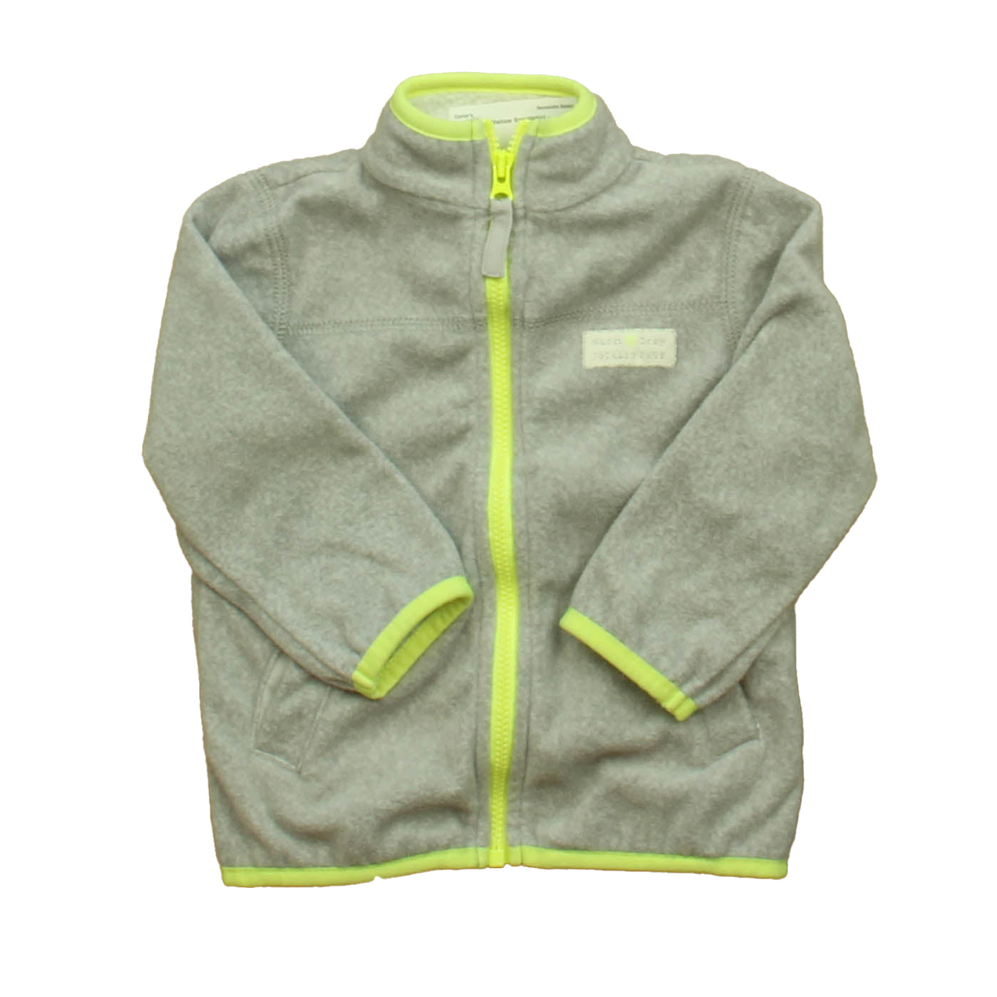 Carter's Girls Grey | Neon Yellow Sweatshirt Size: 9 Months Grey | Neon Yellow