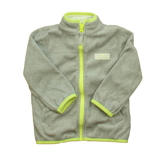 Carter's Girls Grey | Neon Yellow Sweatshirt Size: 9 Months Grey | Neon Yellow
