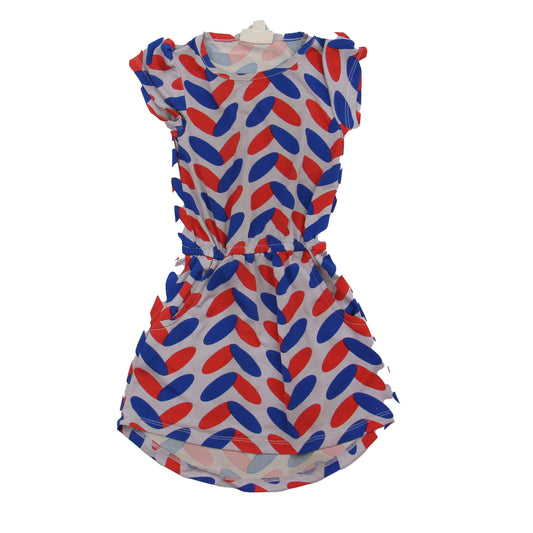 LuLaRoe Girls Grey | Orange | Blue Dress Size: 2T Grey | Orange | Blue