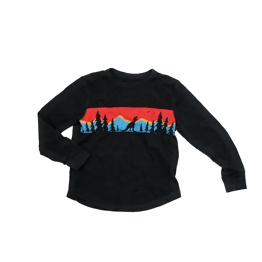 Old Navy Boys Grey | Orange | Dino Long Sleeve Shirt Size: S (6-7) Grey | Orange | Dino