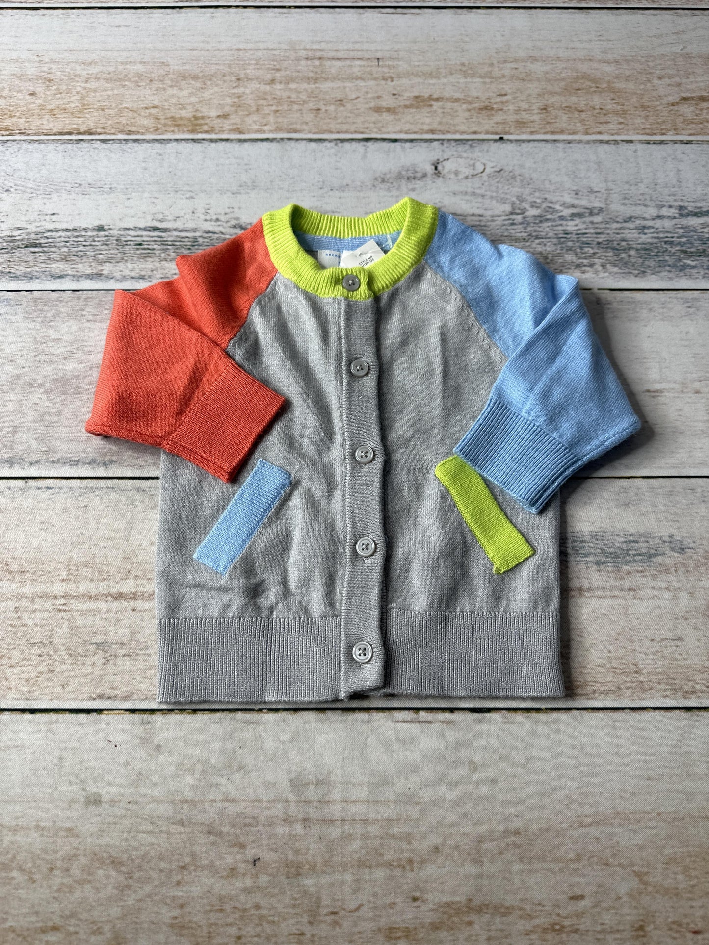 Rockets of Awesome Unisex Grey | orange | Yellow Sweater Size: 0-3 months Grey | orange | Yellow