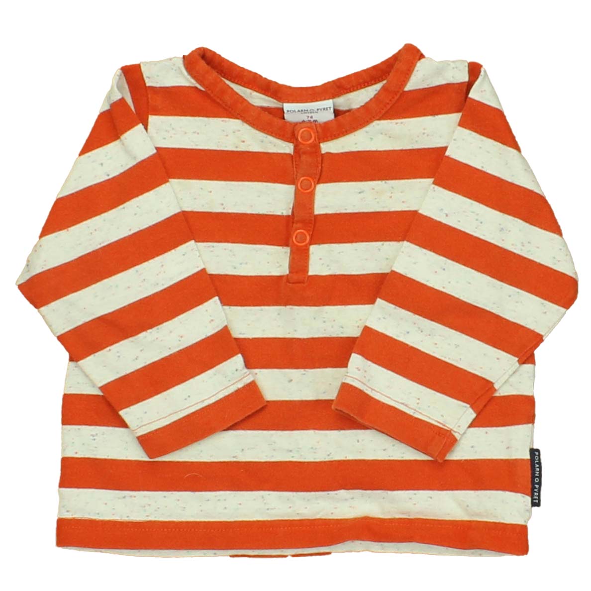 Polarn O. Pyret Boys Grey | Orange Long Sleeve T-Shirt Size: 6-9 Months Grey | Orange