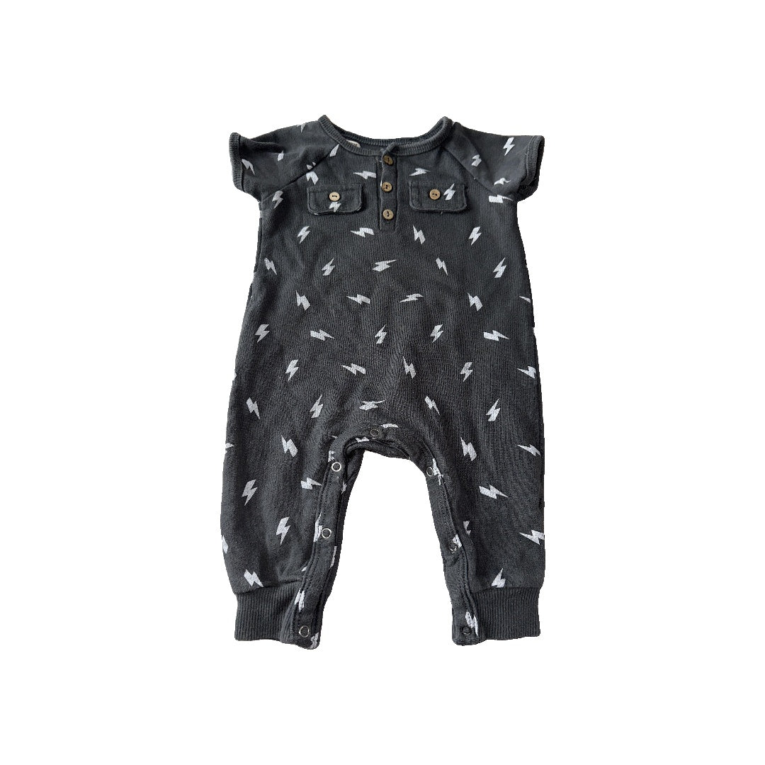 Grayson mini Boys Grey | Pattern Long Sleeve Outfit Size: 6-9 months Grey | Pattern