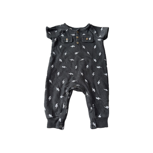 Grayson mini Boys Grey | Pattern Long Sleeve Outfit Size: 6-9 months Grey | Pattern
