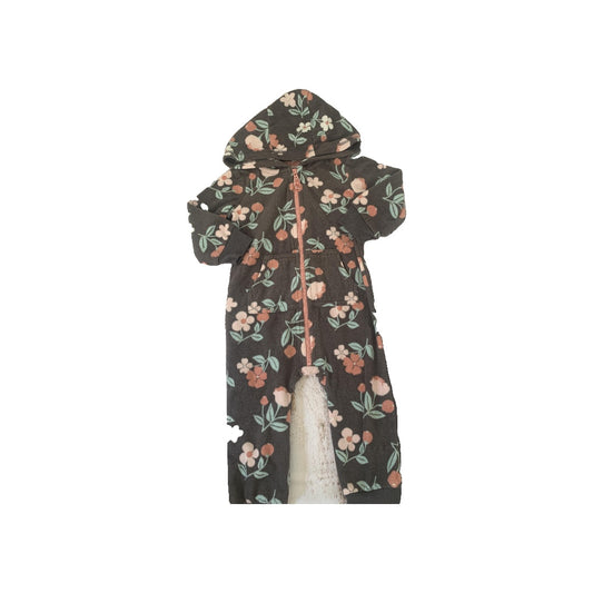 Carters Girls Grey | Pink floral Long Sleeve Outfit Size: 12M Grey | Pink floral