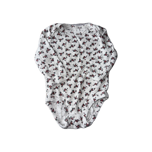Carters Girls Grey | Pink floral Onesie Size: 6 months Grey | Pink floral