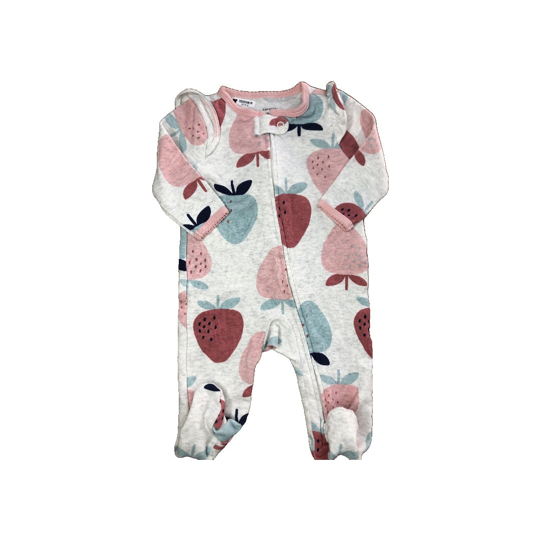 Carters Girls Grey | pink | light green | Light Blue Pajamas Size: 3 months Grey | pink | light green | Light Blue