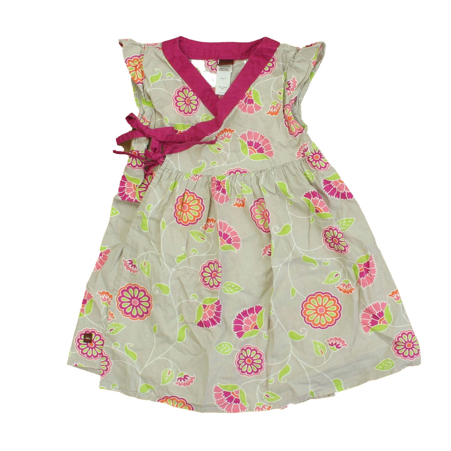 Tea Girls Grey | pink | Orange Dress Size: 3T