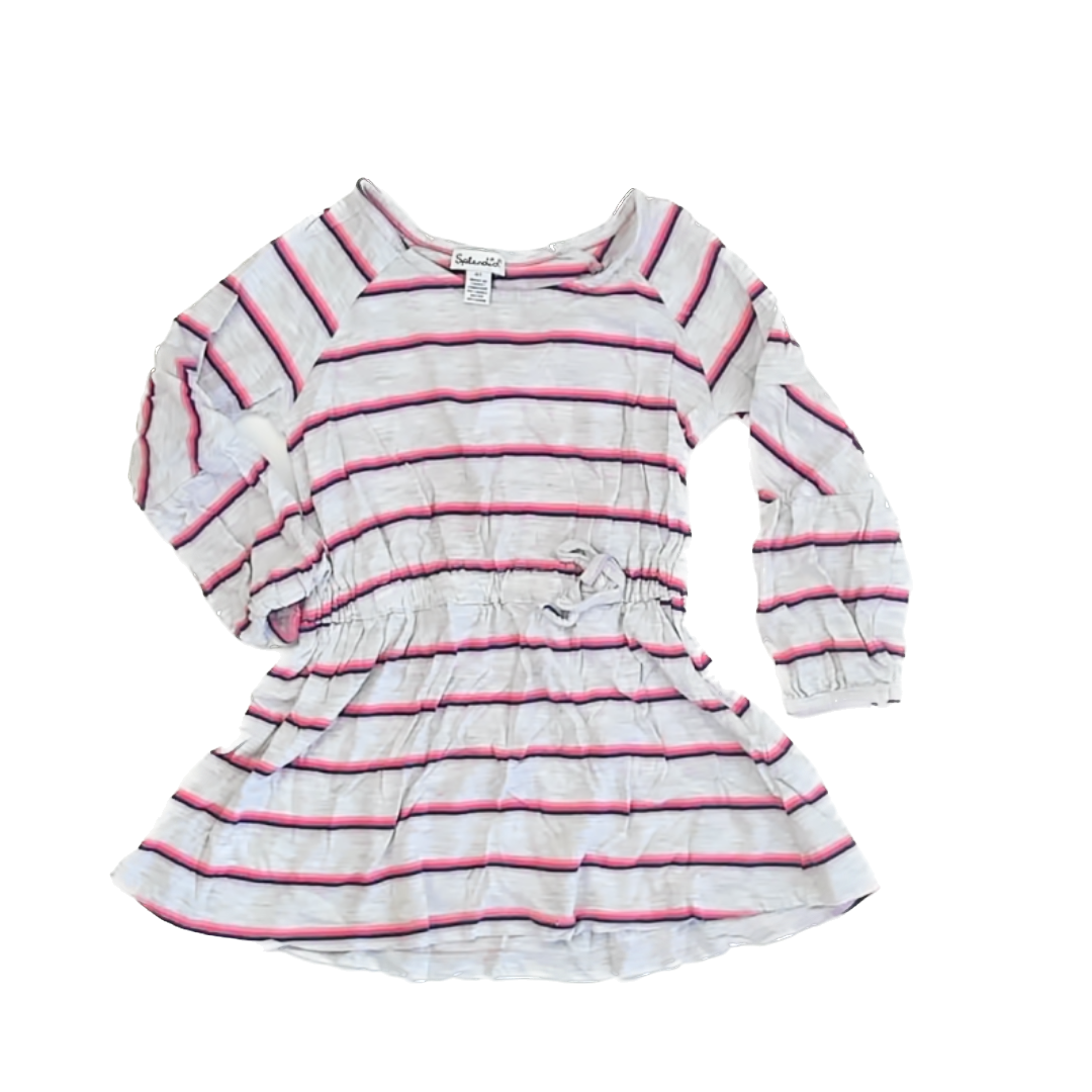 Splendid Girls Grey | Pink Stripe Dress Size: 4T Grey | Pink Stripe