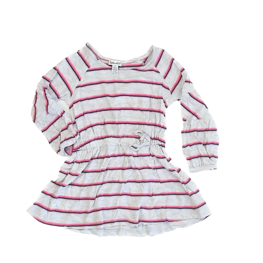 Splendid Girls Grey | Pink Stripe Dress Size: 4T Grey | Pink Stripe