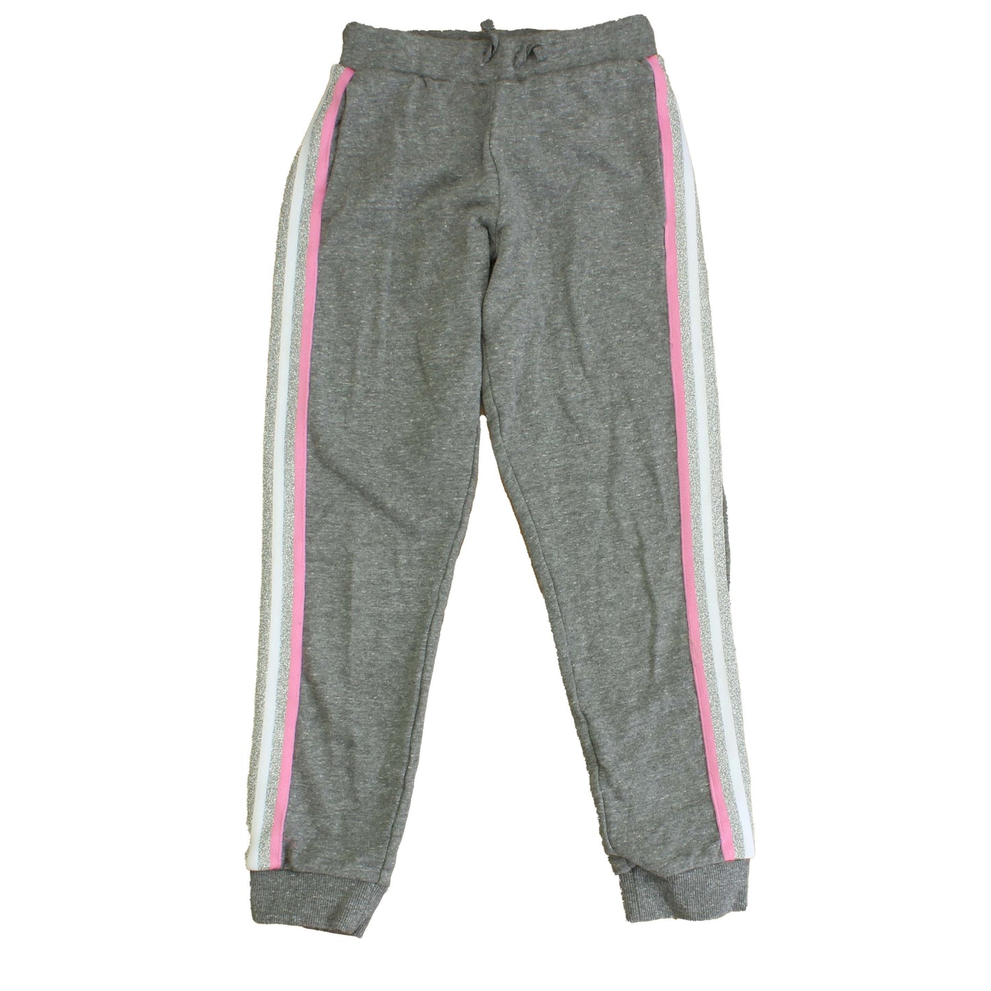 Rockets Of Awesome Girls Grey | Pink | White | Silver | Stripe Casual Pants Size: 10 Years