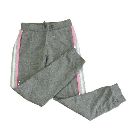 Rockets Of Awesome Girls Grey | Pink | White | Silver | Stripe Casual Pants Size: 10 Years