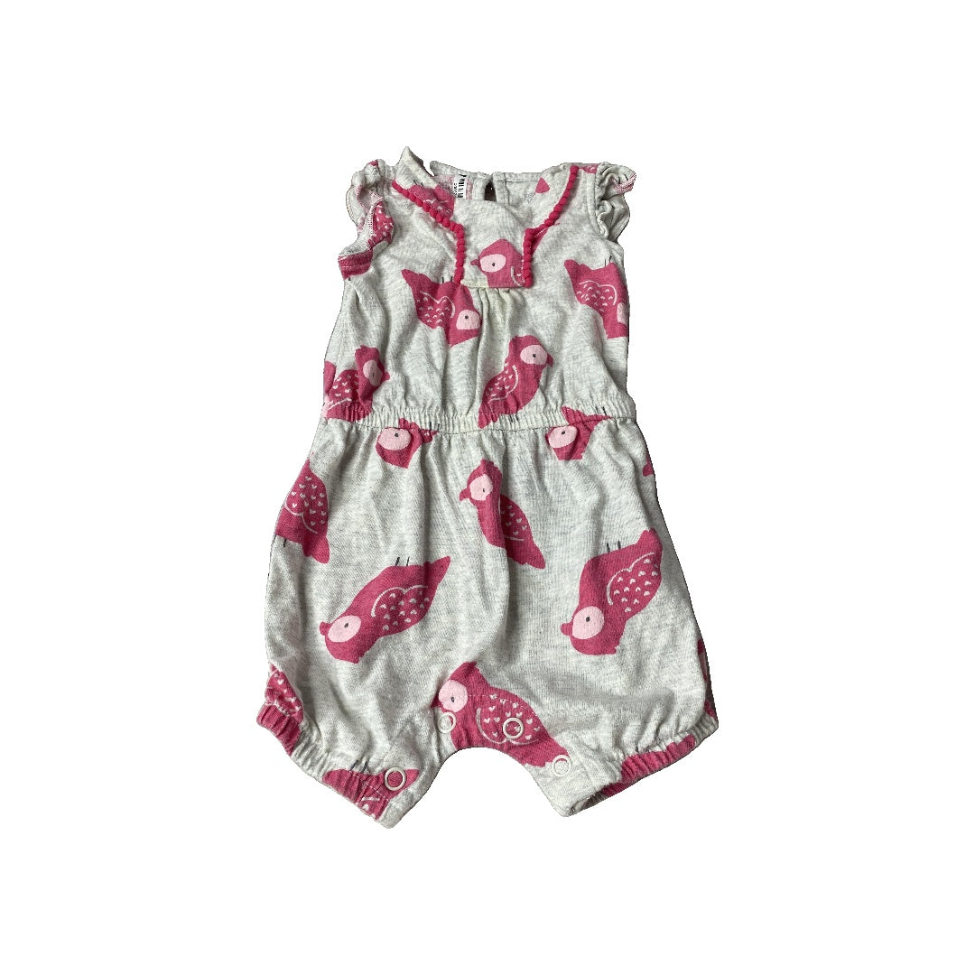 Carters Girls Grey | pink Romper Size: 6 months Grey | pink