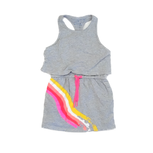 Rockets Of Awesome Girls Grey | Pink Dress Size: 5T Grey | Pink