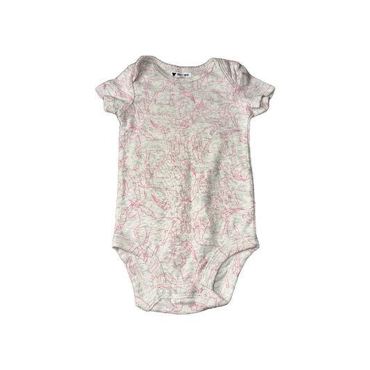 Carters Girls Grey | pink Onesie Size: 3 months Grey | pink