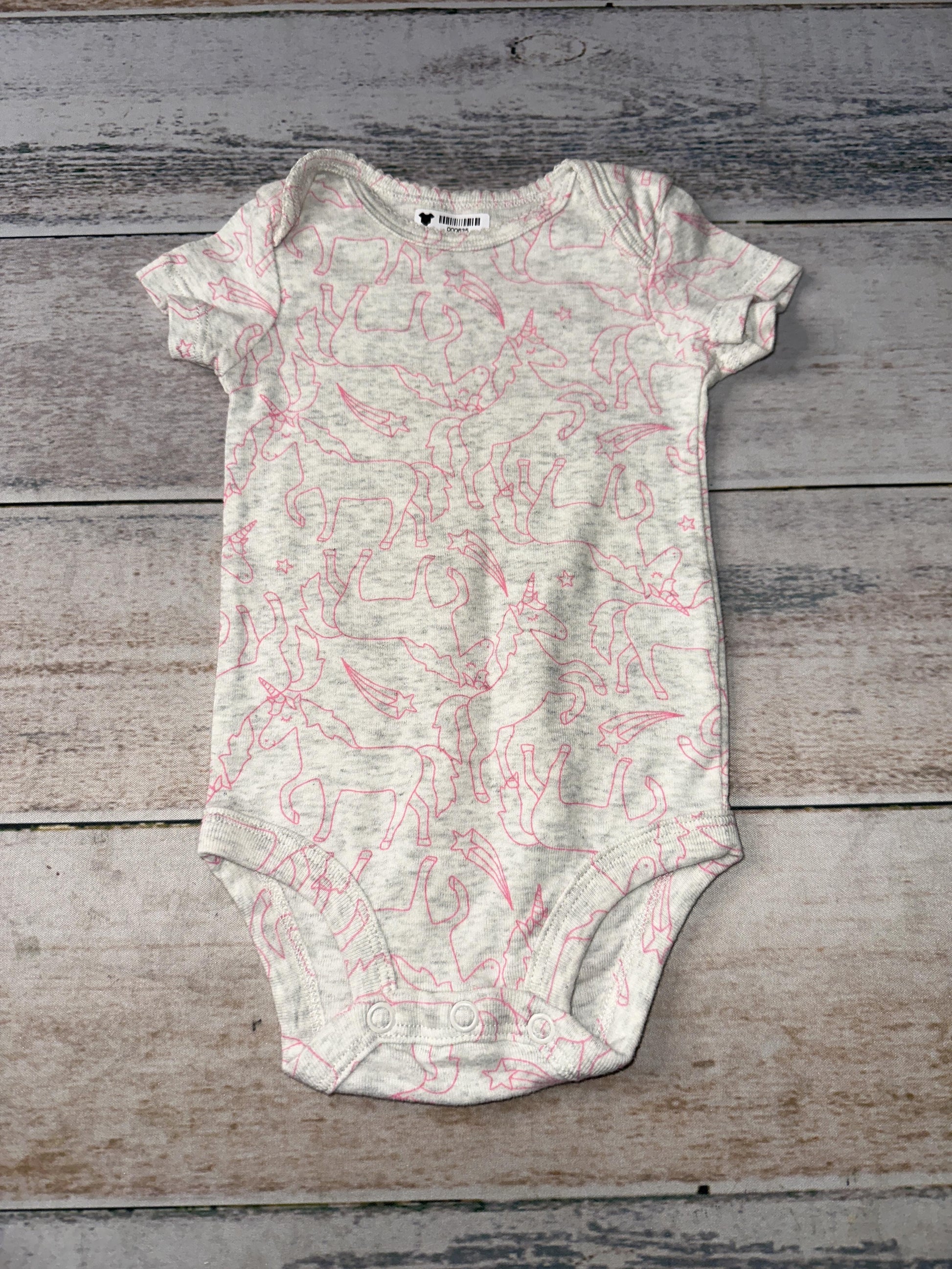 Carters Girls Grey | pink Onesie Size: 3 months Grey | pink
