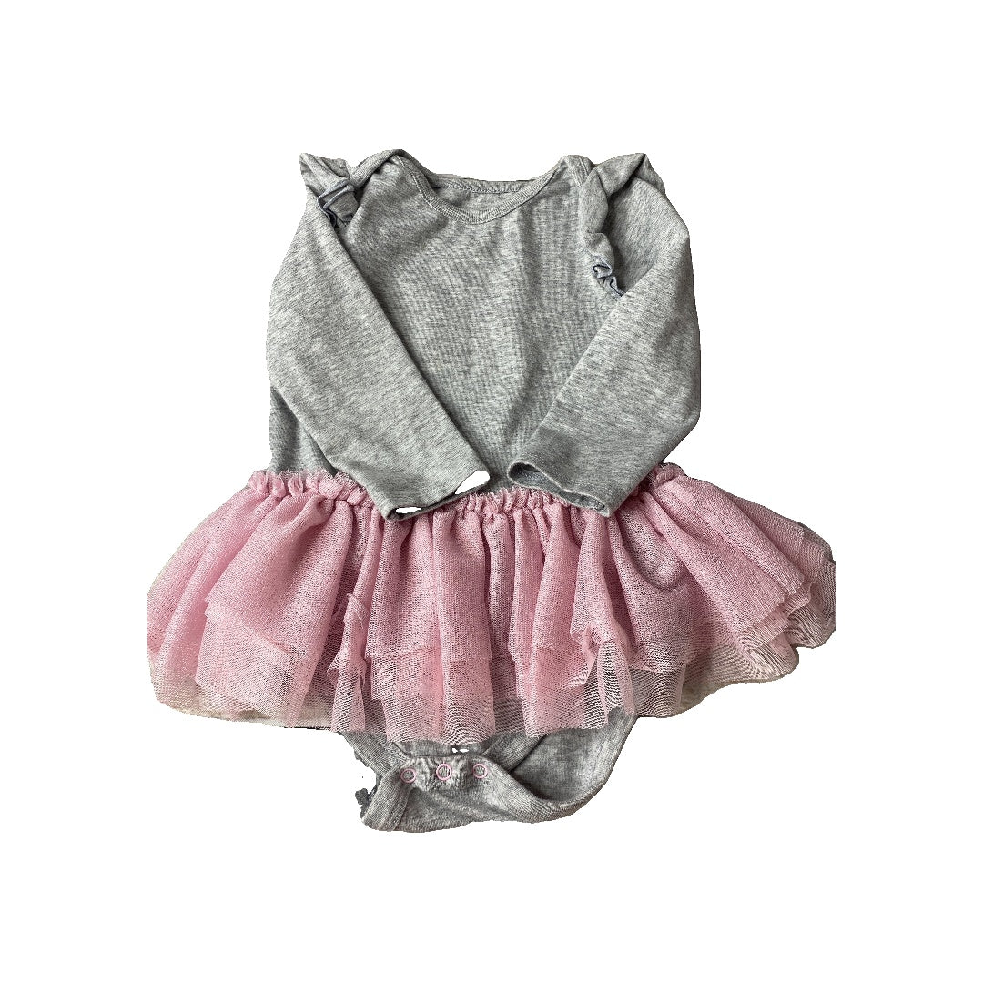 Cat & Jack Girls Grey | pink Dress Size: 18 months Grey | pink