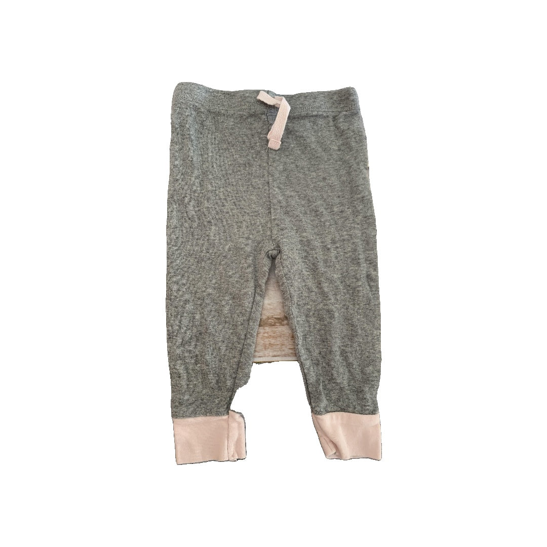 Burt's Bees Girls Grey | pink Pants Size: 3-6 months Grey | pink