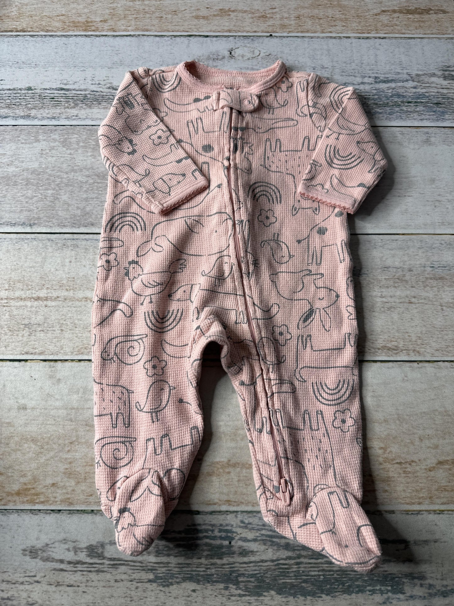 Carters Girls Grey | pink Pajamas Size: 3 months Grey | pink
