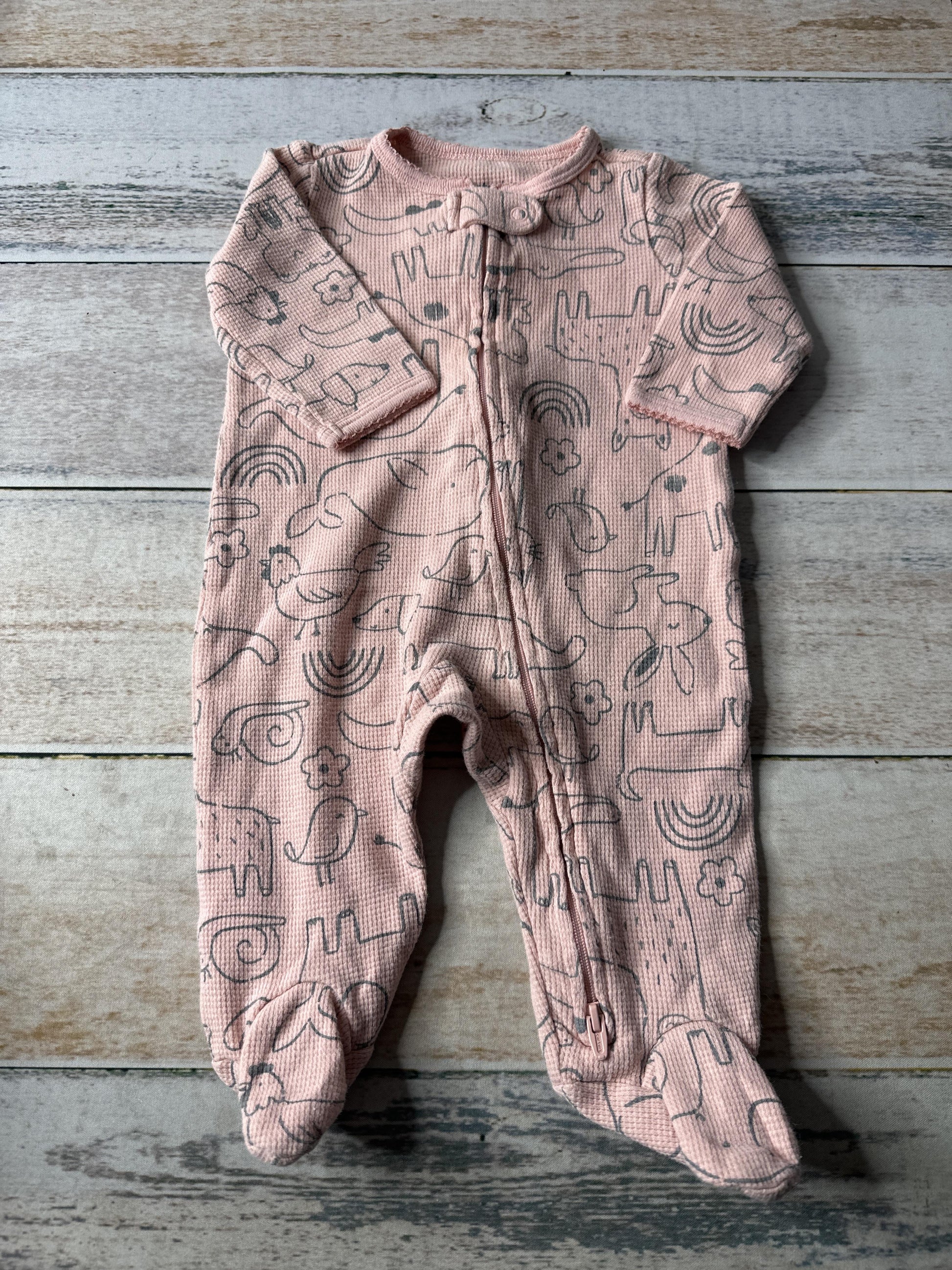 Carters Girls Grey | pink Pajamas Size: 3 months Grey | pink