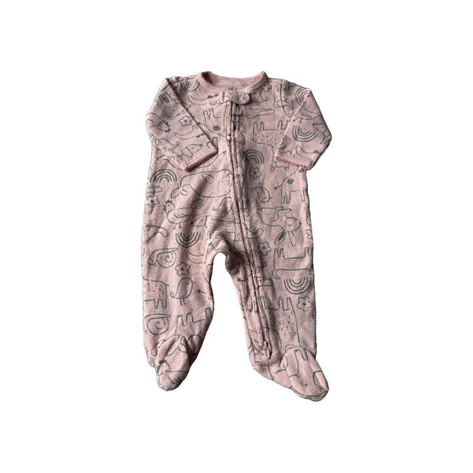 Carters Girls Grey | pink Pajamas Size: 3 months Grey | pink