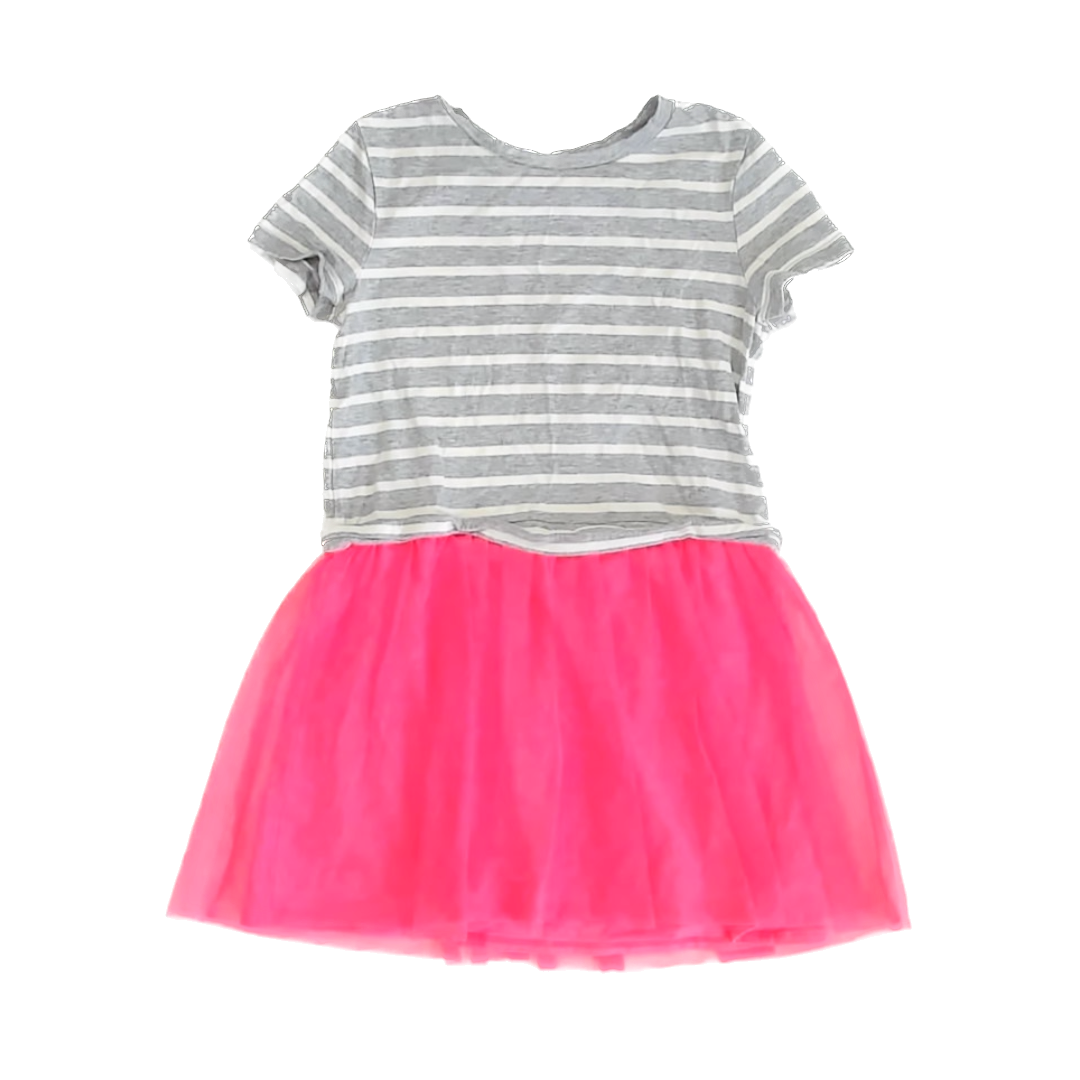 Gap Girls Grey | Pink Dress Size: 6-7 Years Grey | Pink