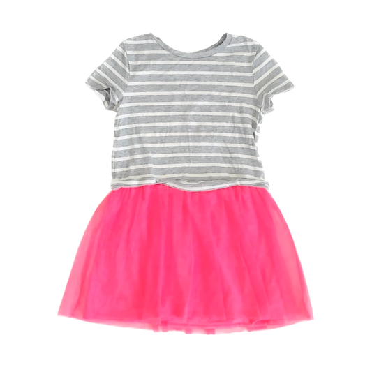 Gap Girls Grey | Pink Dress Size: 6-7 Years Grey | Pink