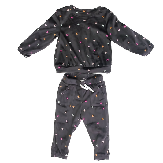 Cat & Jack Girls Grey Plush Apparel Sets Size: 2T Grey Plush