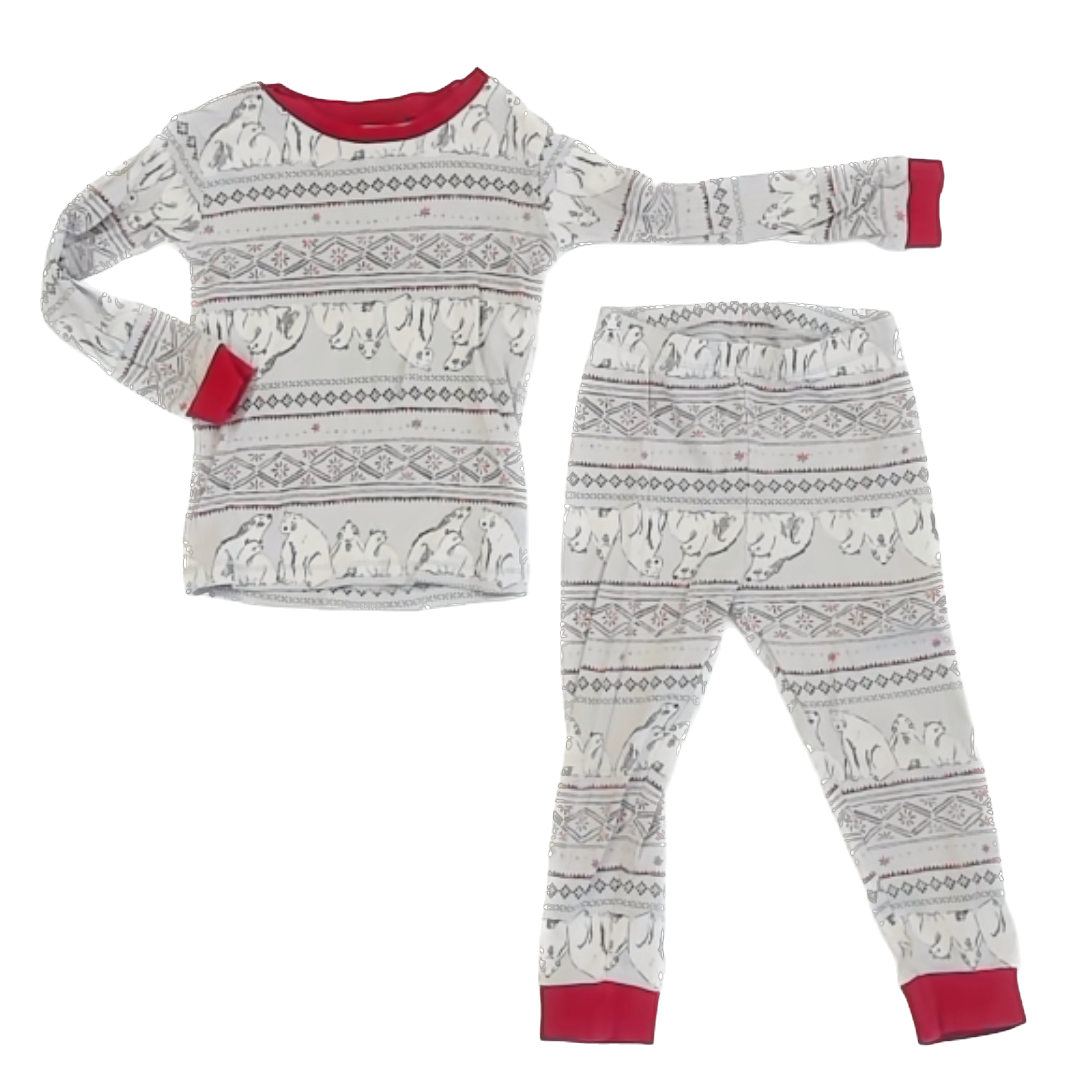 Burt's Bees Boys Grey | Polar Bear 2-piece Pajamas Size: 2T Grey | Polar Bear