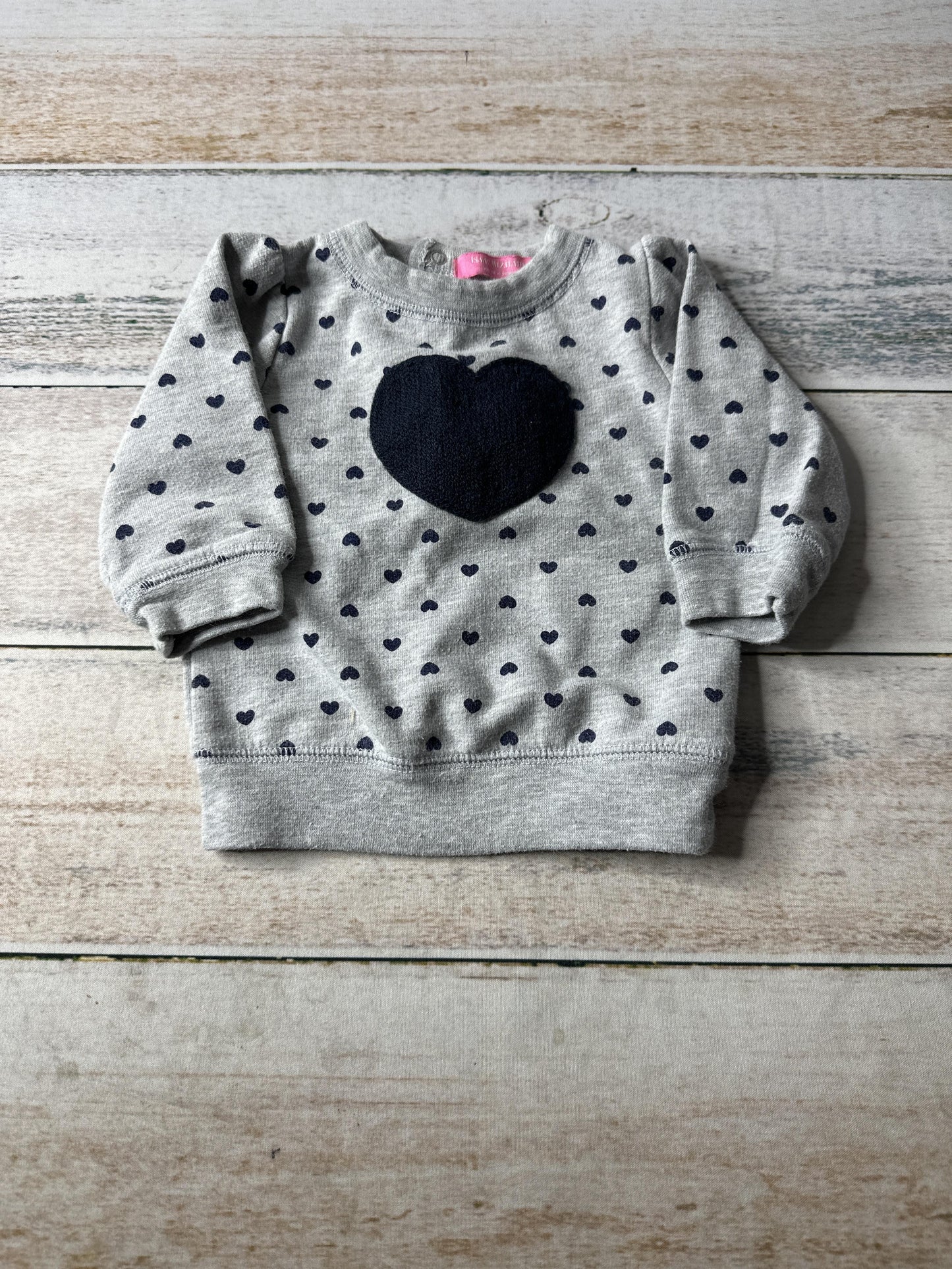 Issac Mizrahi Girls Grey | polka dot | Navy Blue Sweater Size: 0-3 months Grey | polka dot | Navy Blue