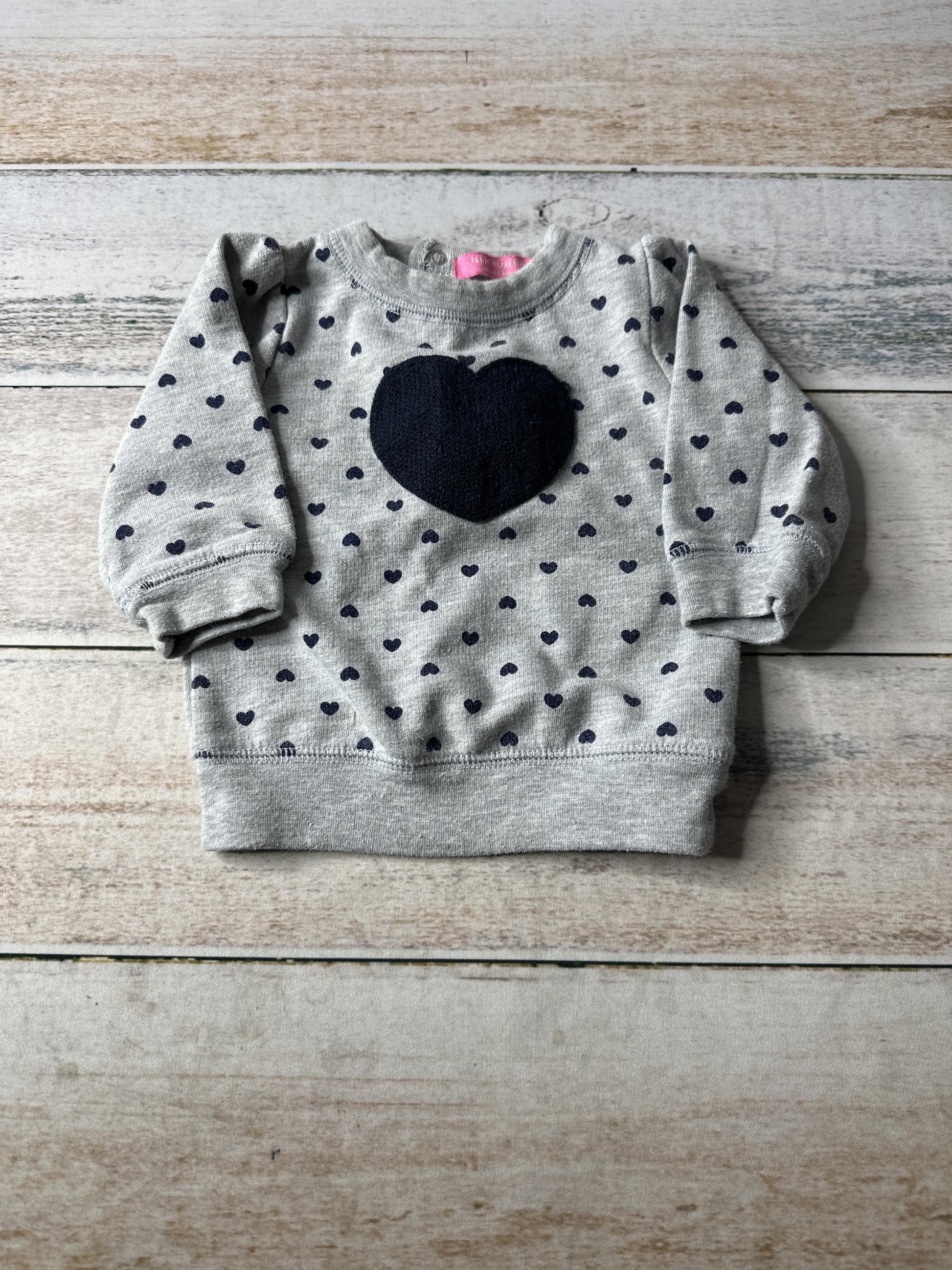 Issac Mizrahi Girls Grey | polka dot | Navy Blue Sweater Size: 0-3 months Grey | polka dot | Navy Blue