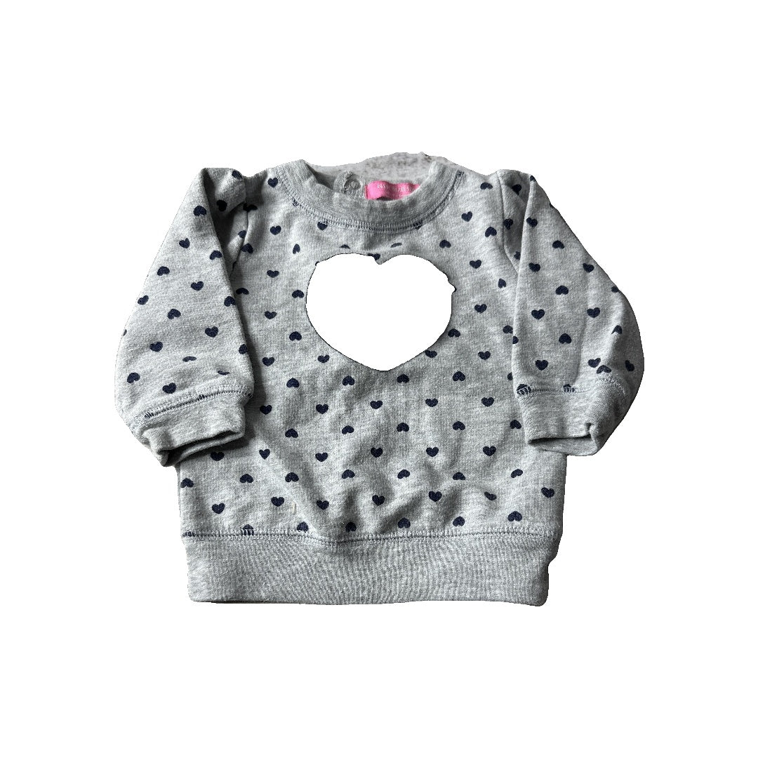 Issac Mizrahi Girls Grey | polka dot | Navy Blue Sweater Size: 0-3 months Grey | polka dot | Navy Blue
