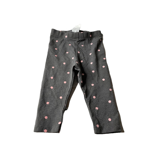 H&M Girls Grey | polka dot | pink Pants Size: 2-4 months Grey | polka dot | pink