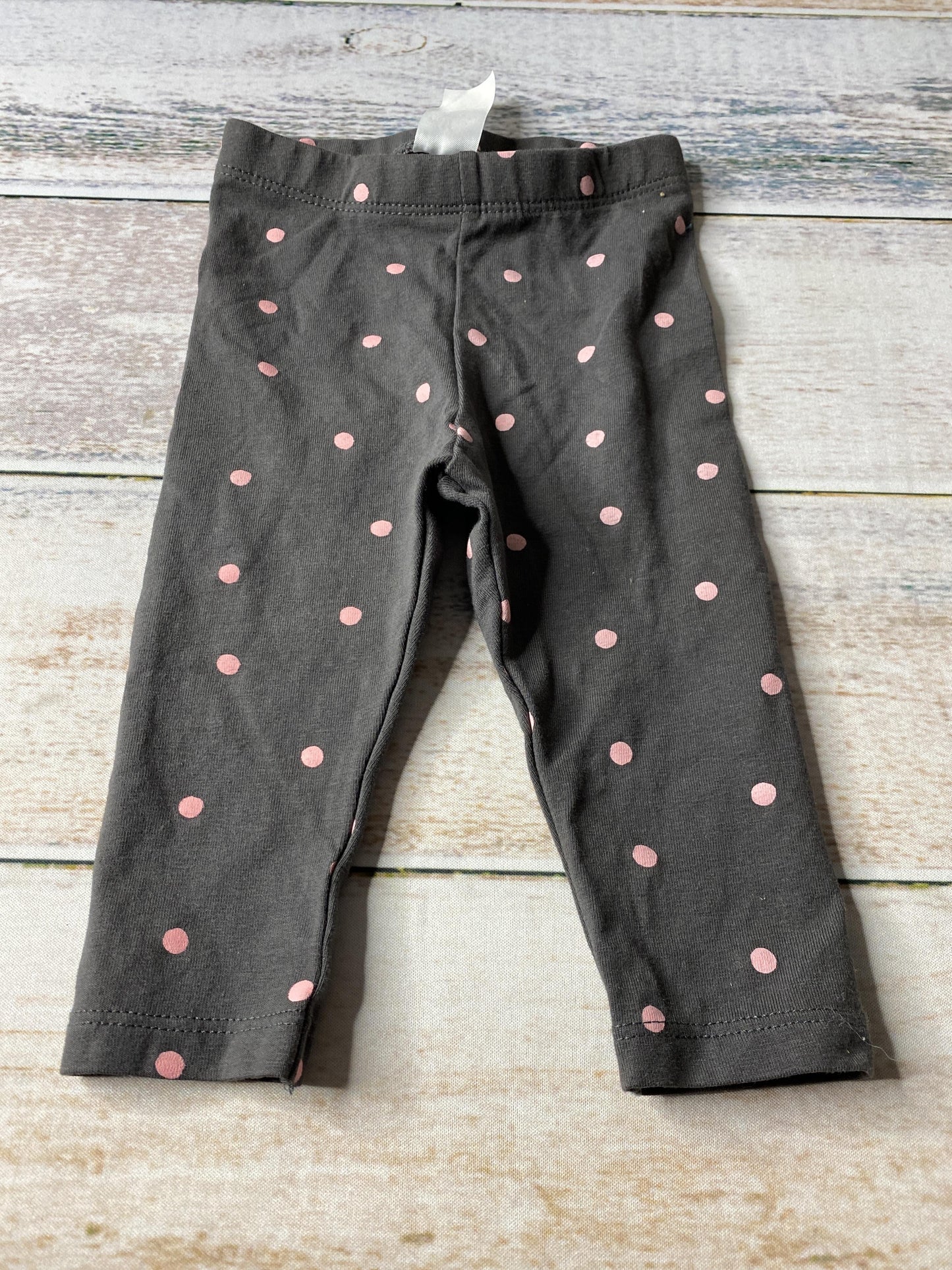 H&M Girls Grey | polka dot | pink Pants Size: 2-4 months Grey | polka dot | pink