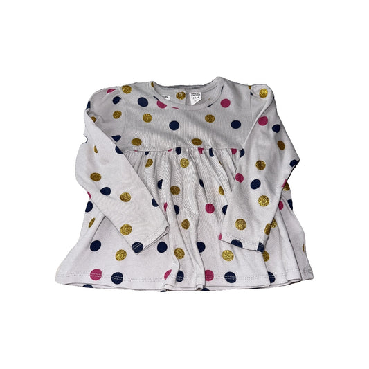 Harper Canyon Girls Grey | polka dot | Sparkle Long Sleeve T-Shirt Size: 24 months Grey | polka dot | Sparkle