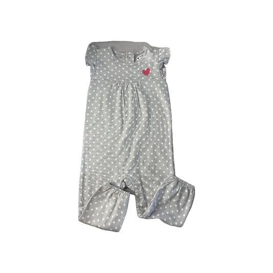 Mac and Moon Girls Grey | polka dot Romper Size: 12-18 months Grey | polka dot
