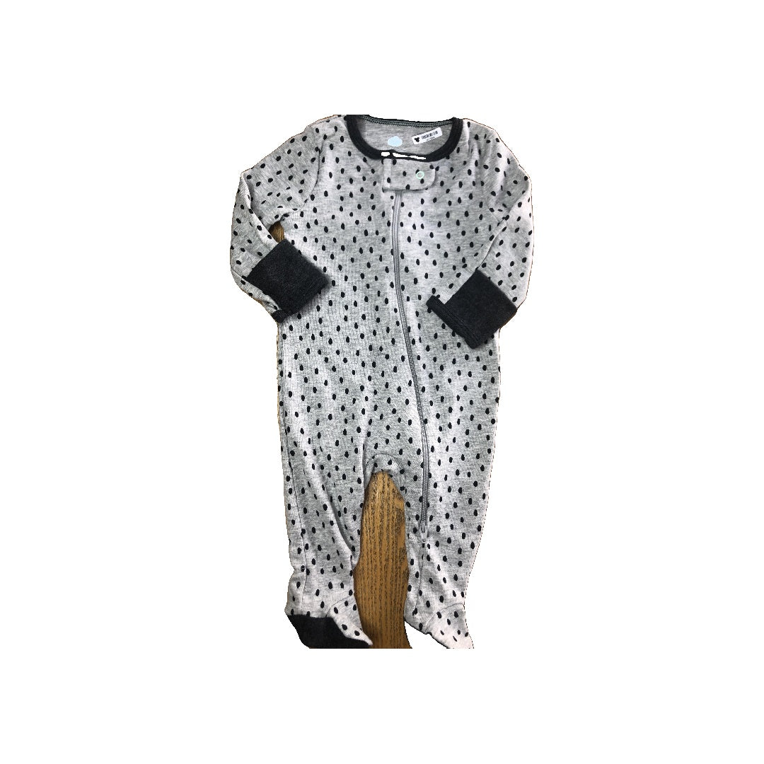 Cloud Island Unisex Grey | polka dot Pajamas Size: 3 months Grey | polka dot