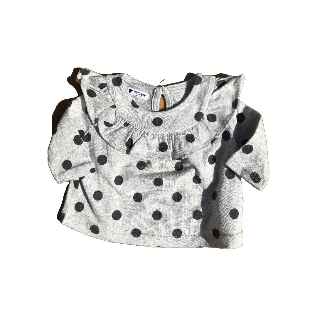 Gap Girls Grey | polka dot T-Shirt Size: Newborn Grey | polka dot