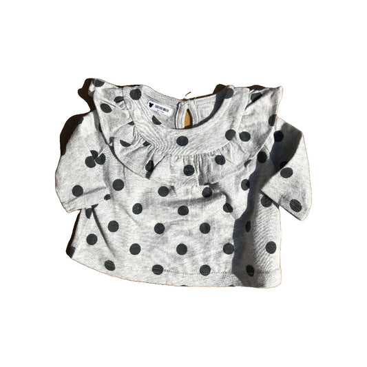 Gap Girls Grey | polka dot T-Shirt Size: Newborn Grey | polka dot