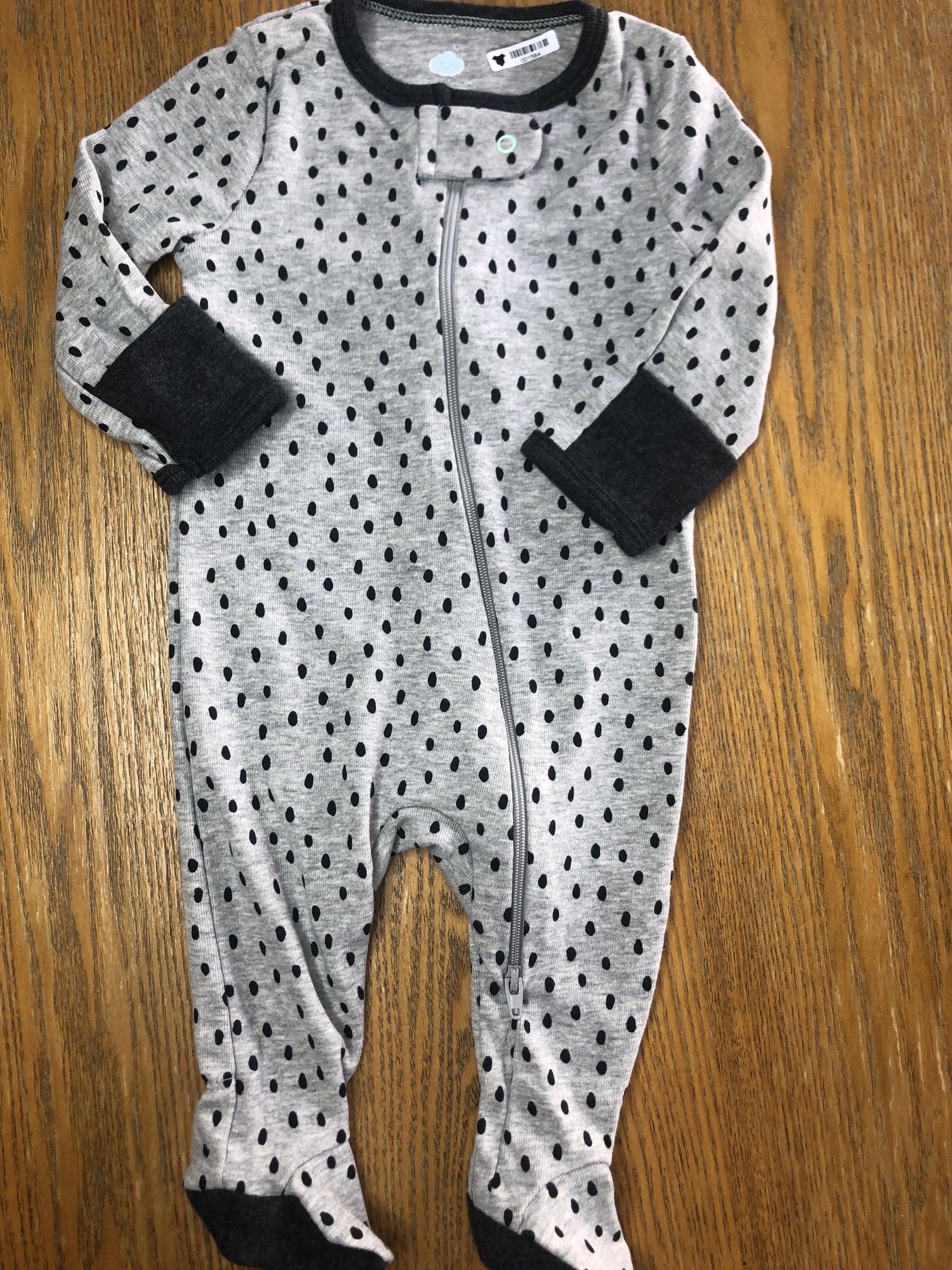Cloud Island Unisex Grey | polka dot Pajamas Size: 3 months Grey | polka dot