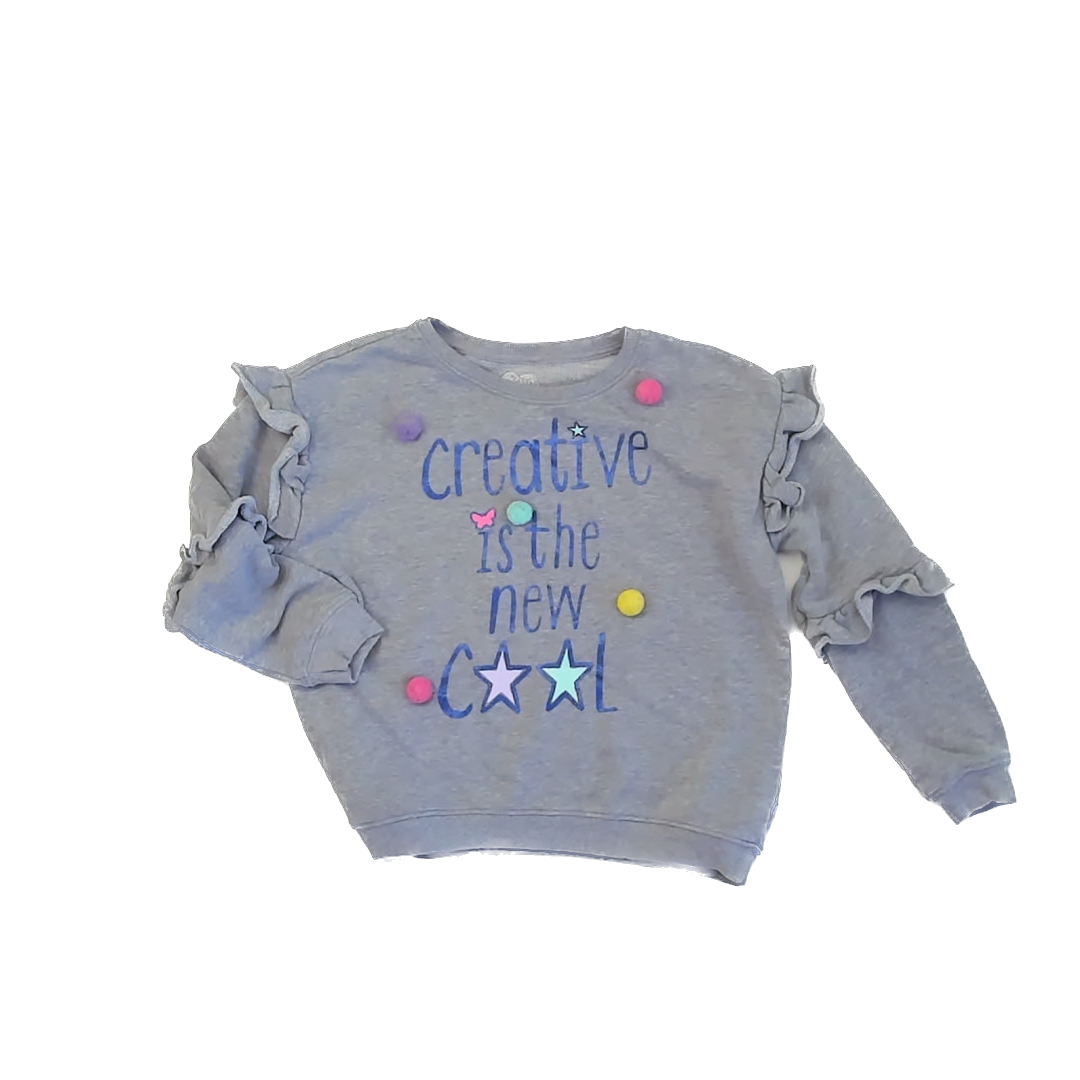 3.66 Girls Grey | Pom Poms Sweatshirt Size: 8 Years* Grey | Pom Poms