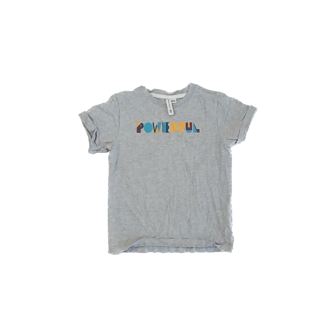 Janie and Jack Unisex Grey "Powerful" T-Shirt Size: 5T Grey "Powerful"