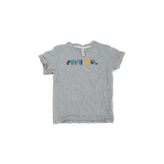 Janie and Jack Unisex Grey "Powerful" T-Shirt Size: 5T Grey "Powerful"